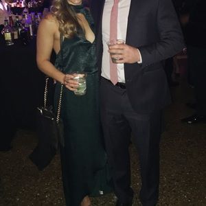 Show Me Your Mumu Emerald Halter Maxi Dress Medium